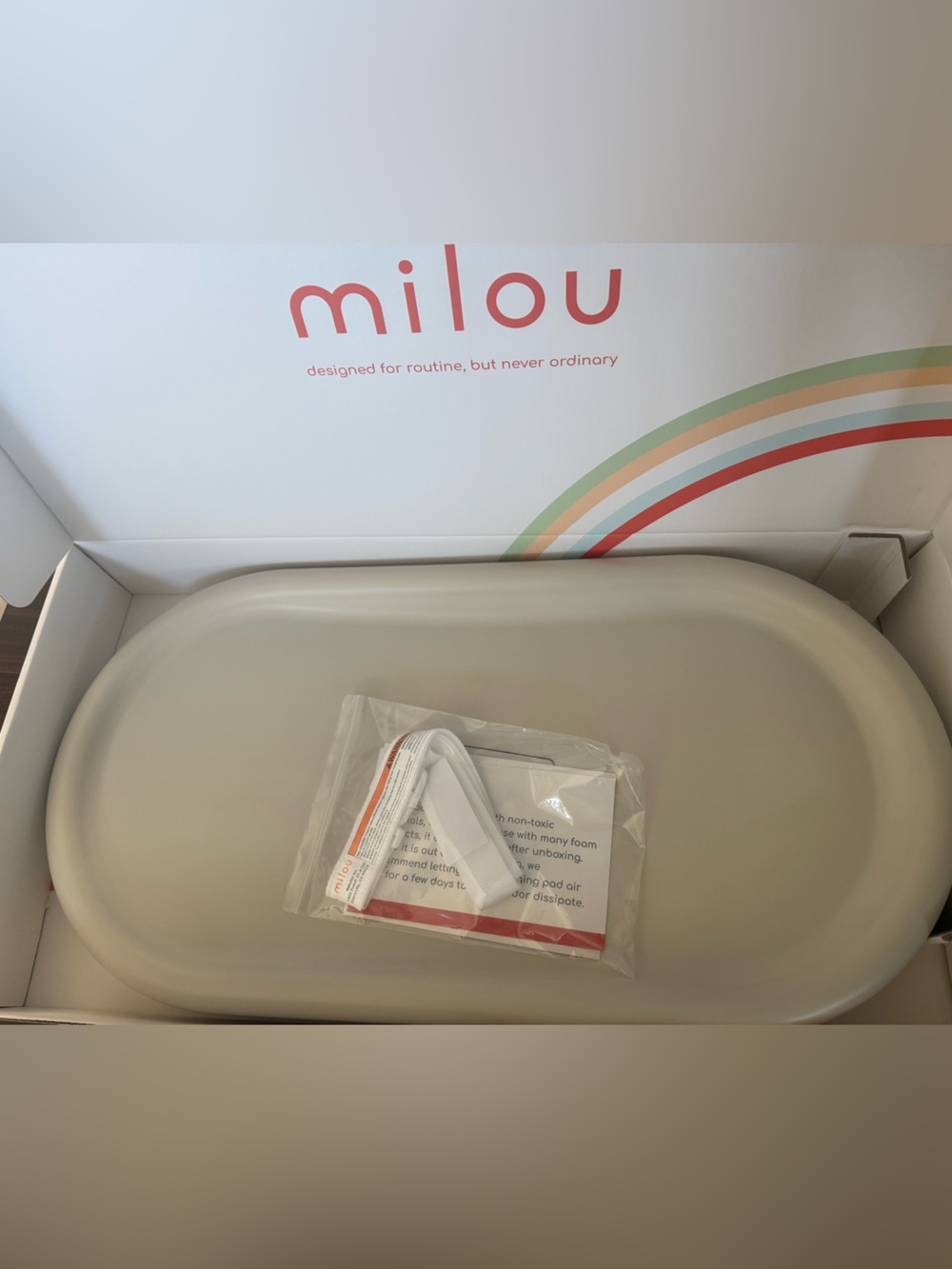 NEW Milou Stay Clean Waterproof Wipeable Baby Changing Pad, 31x16x3.5" Oat